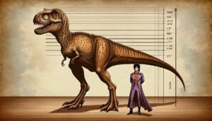 Prince height compared to a t-rex